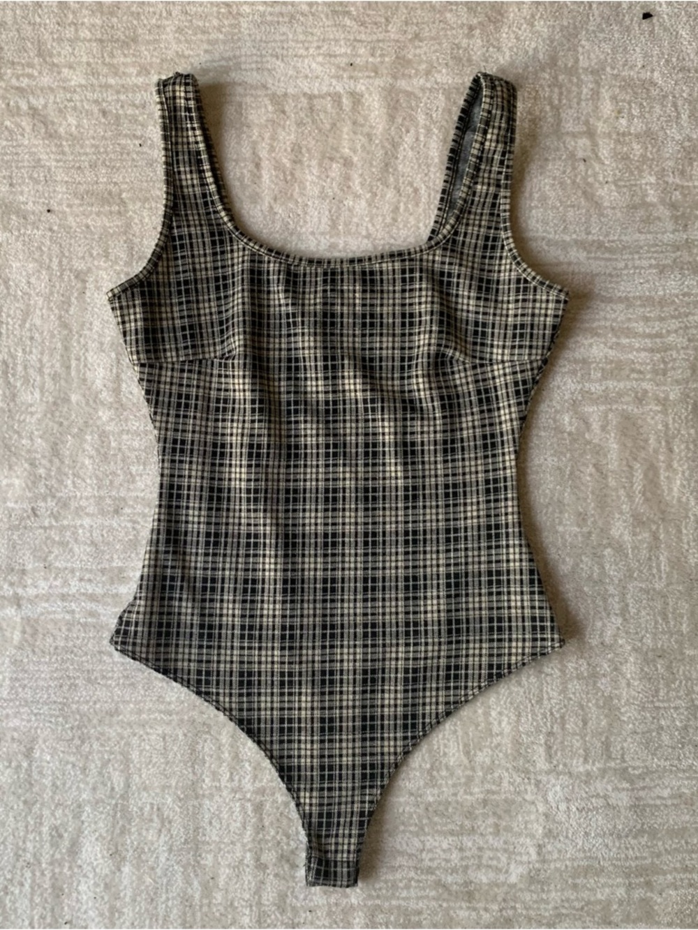 Plaid 2-Piece Matching Set Bodysuit & Long Sleeve Cardigan